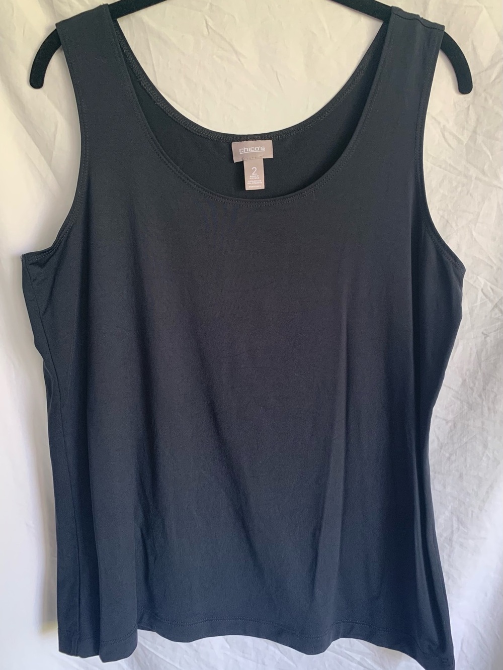 Chico's Size 2 Black Scoop Neck Tank Top
